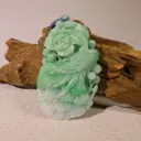 正陽綠鳳穿牡丹吊墜掛件