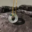 冰種飄花古風玉環吊墜