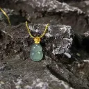 高冰種飄滿花小胡蘆金18K金花吊墜