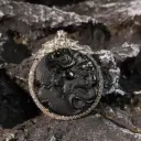 龍鳳呈祥墨翠圓牌銀鑲吊墜