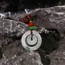 冰底飄綠花子母扣