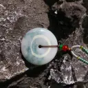 藍綠飄花意境平安扣