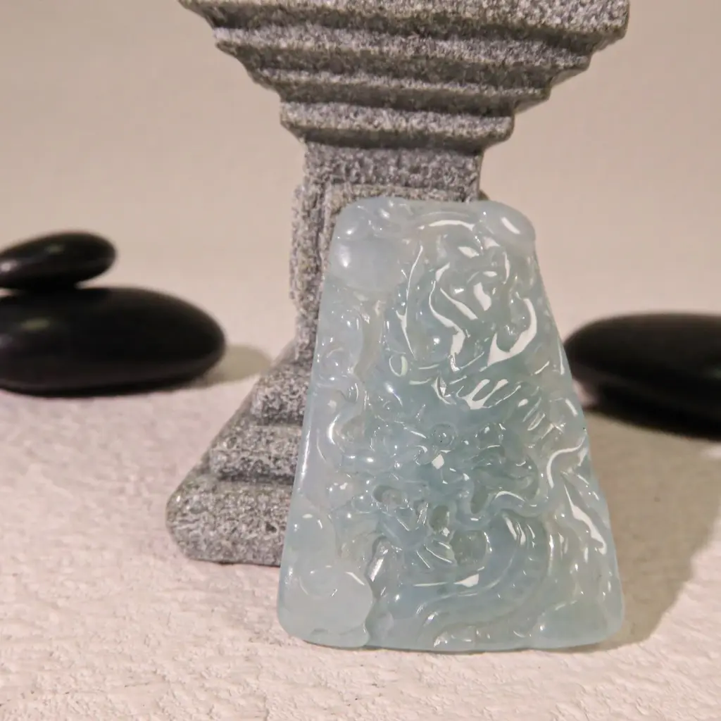 冰天空藍水神龍守護牌吊墜掛件