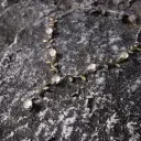 小白冰橢圓蛋面樹葉設計款項鏈