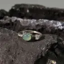 小貓咪頭晴水小白冰戒指